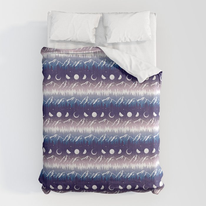 Mountains & Moons Stripe Duvet Cover Gallery Image 6