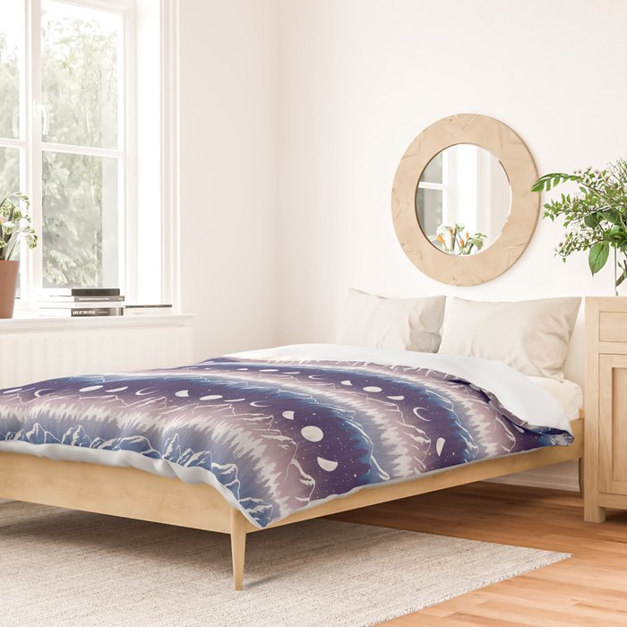 Mountains & Moons Stripe Duvet Cover Gallery Image 2