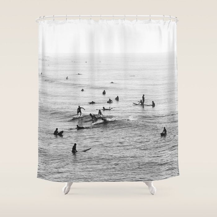 Everyone Is Here - Modern Surf Photograph Shower Curtain Gallery Image 1