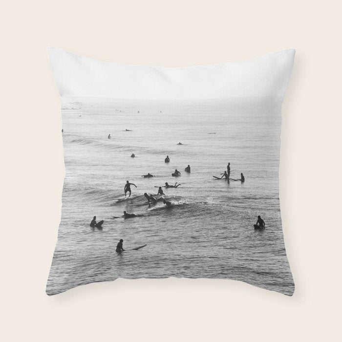 Everyone Is Here - Modern Surf Photograph Throw Pillow Gallery Image 6