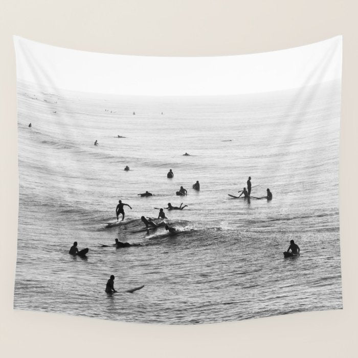 Everyone Is Here - Modern Surf Photograph Wall Tapestry Gallery Image 4