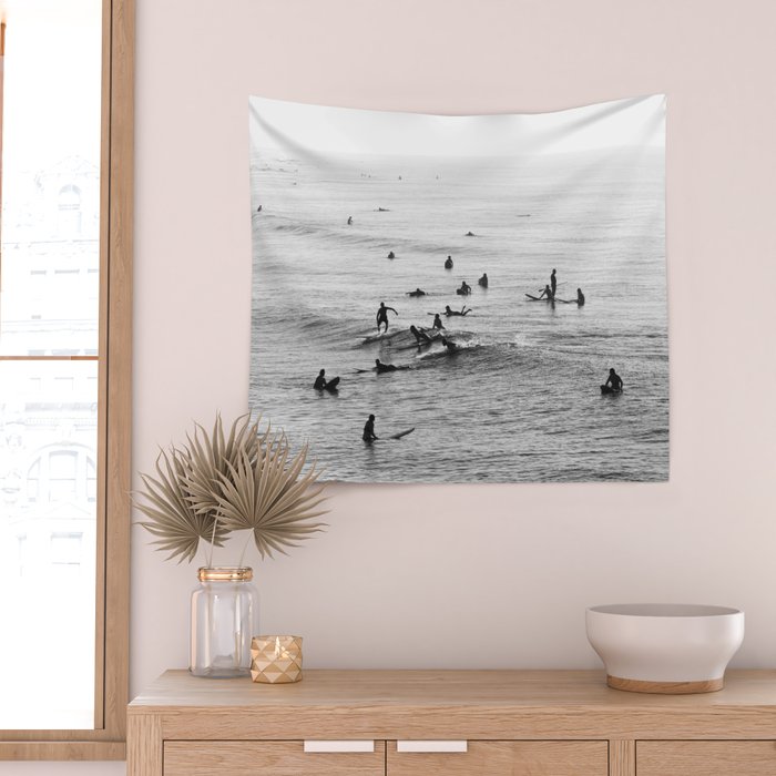 Everyone Is Here - Modern Surf Photograph Wall Tapestry Gallery Image 2