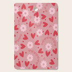 Hearts and Flowers on Tea Rose Pink Cutting Board Gallery Image 1