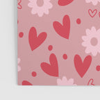 Hearts and Flowers on Tea Rose Pink Poster Gallery Image 3