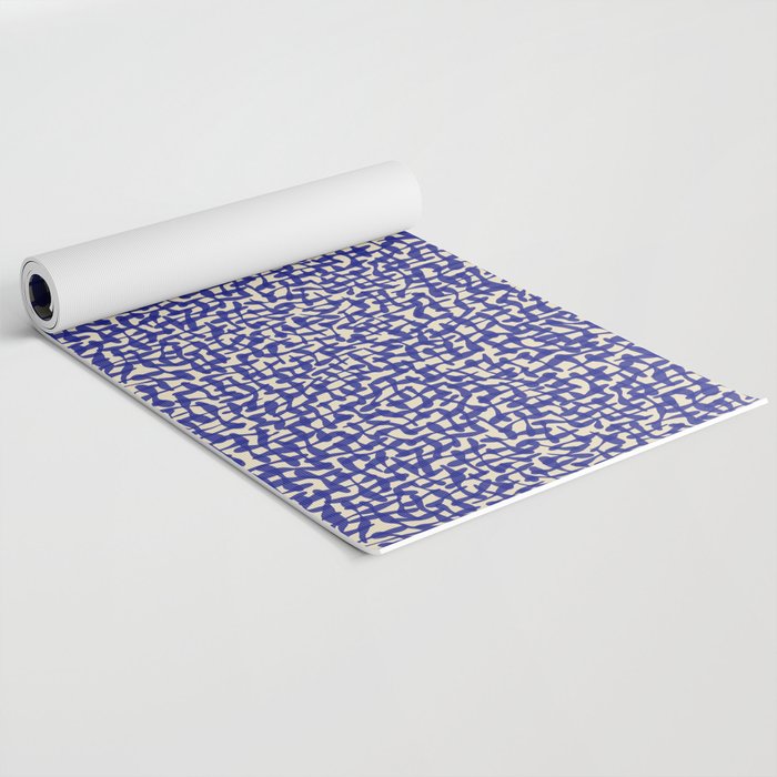 Playful strokes #4 / Blue on Beige Yoga Mat Gallery Image 2