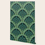 Green Art Deco Papyrus Wallpaper Gallery Image 2