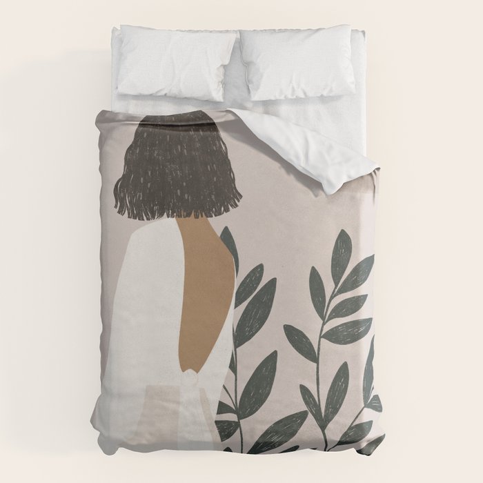 wearing white Duvet Cover Gallery Image 6