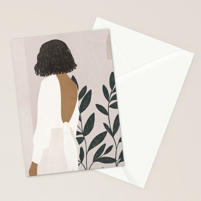 wearing white Stationery Card Gallery Image 2