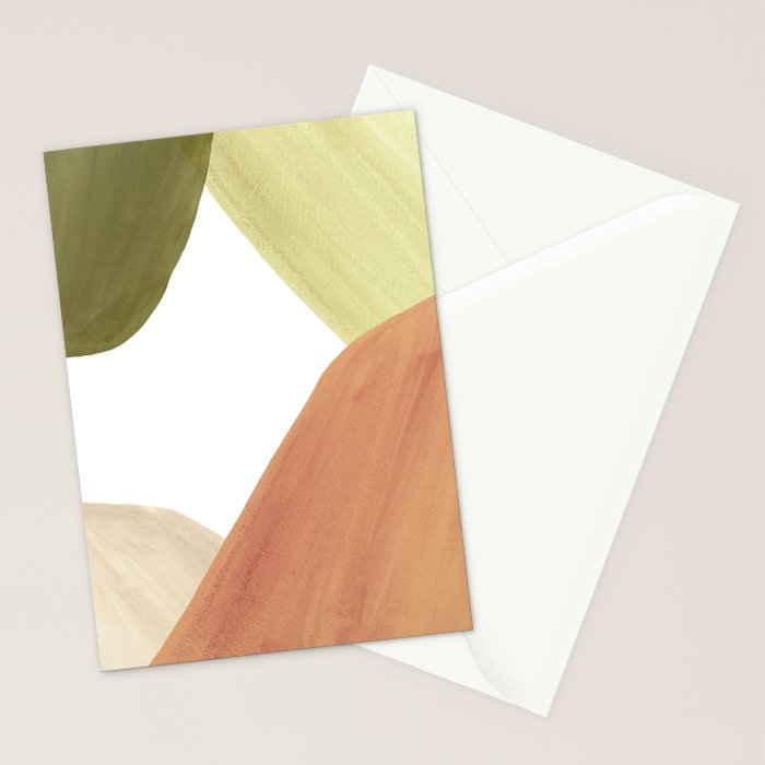 Abstract terracotta and green shapes Stationery Card Gallery Image 2