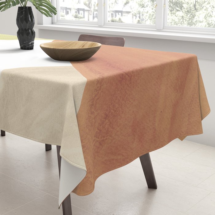 Abstract terracotta and green shapes Tablecloth Gallery Image 3
