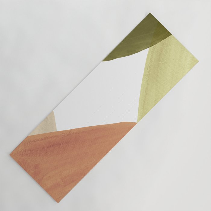 Abstract terracotta and green shapes Yoga Mat Gallery Image 1