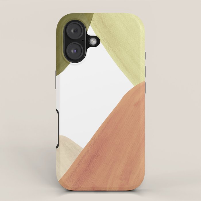 Abstract terracotta and green shapes iPhone Case Gallery Image 1