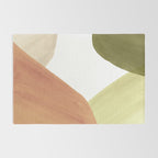 Abstract terracotta and green shapes Rug Gallery Image 2