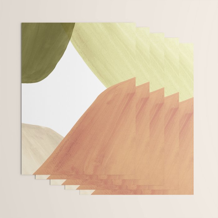 Abstract terracotta and green shapes Wrapping Paper Gallery Image 3