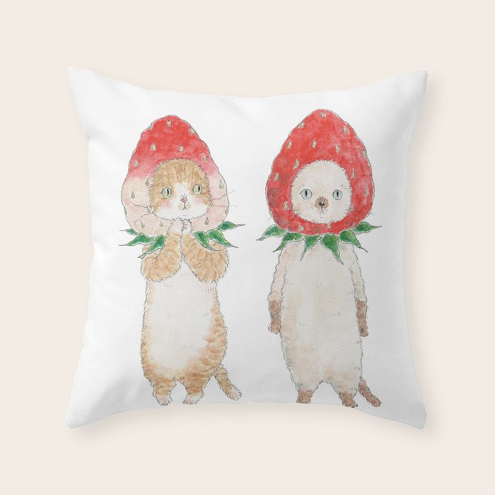 Hatsucoi nyanco Throw Pillow Gallery Image 1