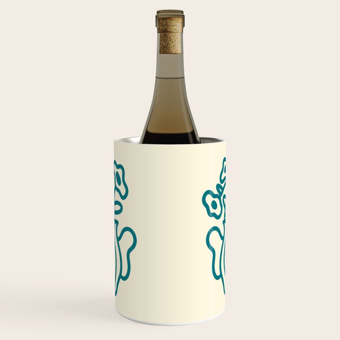 Abstract Minimalist Flowers in Blue Vase Wine Chiller Gallery Image 1