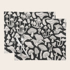 Mushrooms in Black And White Placemat Gallery Image 1
