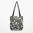 Mushrooms in Black And White Tote Bag Gallery Image 2