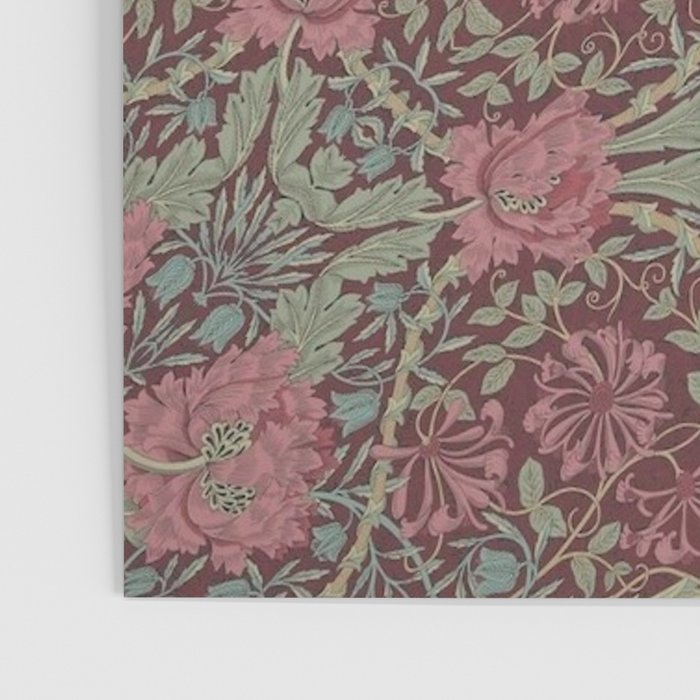 William Morris Plum Wine Floral Poster Gallery Image 3