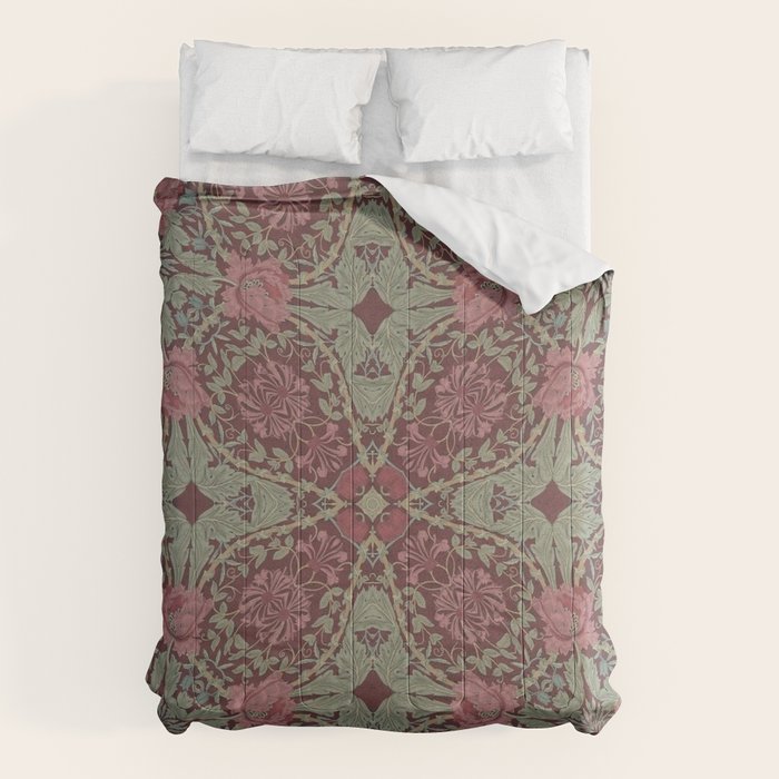 William Morris Plum Wine Floral Comforter Gallery Image 6