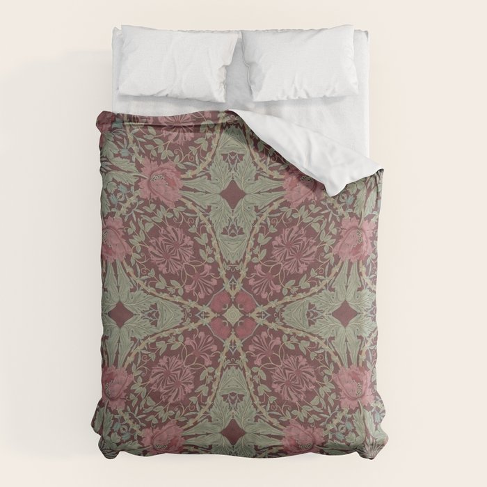 William Morris Plum Wine Floral Duvet Cover Gallery Image 6