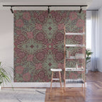 William Morris Plum Wine Floral Wall Mural Gallery Image 1