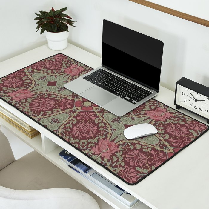 William Morris Plum Wine Floral Desk Mat Gallery Image 2