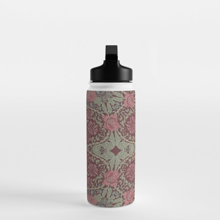 William Morris Plum Wine Floral Water Bottle Gallery Image 3