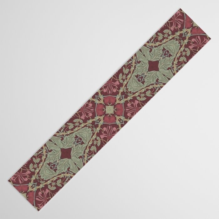 William Morris Plum Wine Floral Table Runner Gallery Image 3