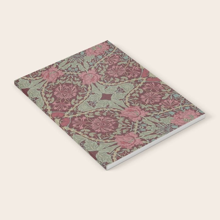 William Morris Plum Wine Floral Notebook Gallery Image 1