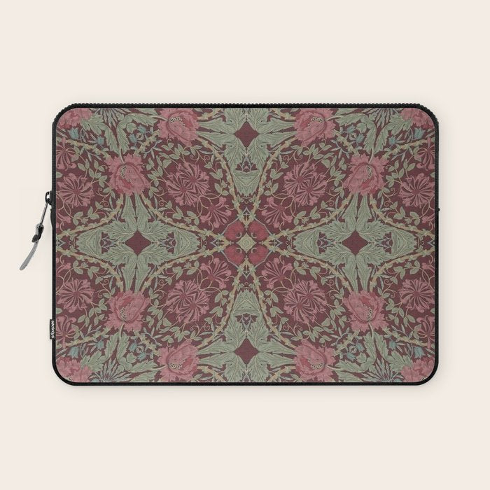 William Morris Plum Wine Floral Laptop Sleeve Gallery Image 1