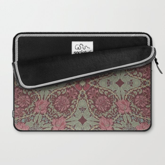 William Morris Plum Wine Floral Laptop Sleeve Gallery Image 2
