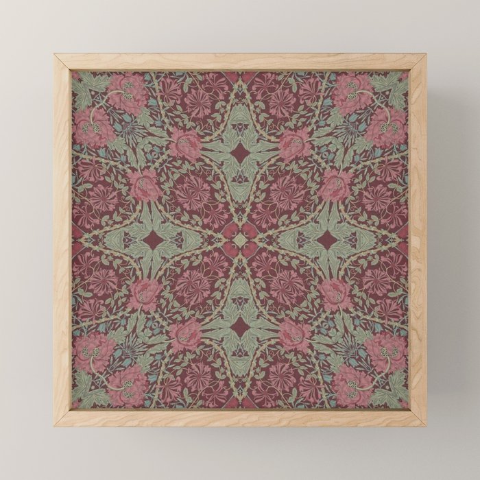 William Morris Plum Wine Floral Mini Art Print Gallery Image 1