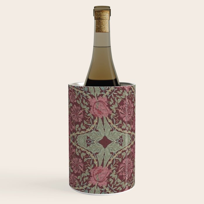 William Morris Plum Wine Floral Wine Chiller Gallery Image 2
