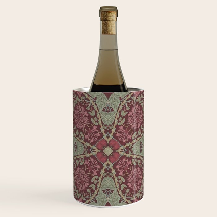 William Morris Plum Wine Floral Wine Chiller Gallery Image 1