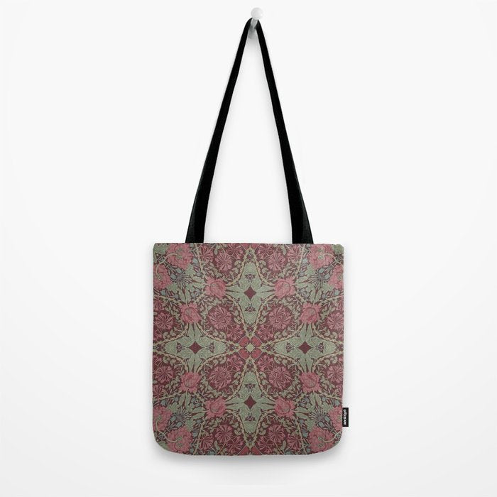 William Morris Plum Wine Floral Tote Bag Gallery Image 2
