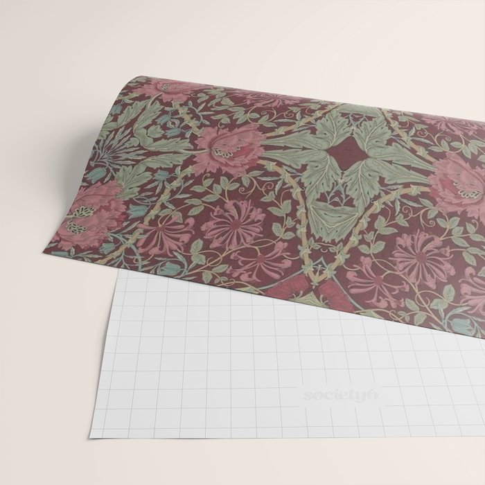 William Morris Plum Wine Floral Wrapping Paper Gallery Image 2