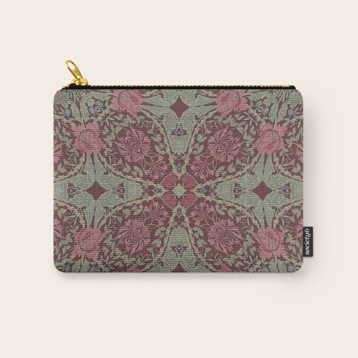 William Morris Plum Wine Floral Carry All Pouch Gallery Image 1