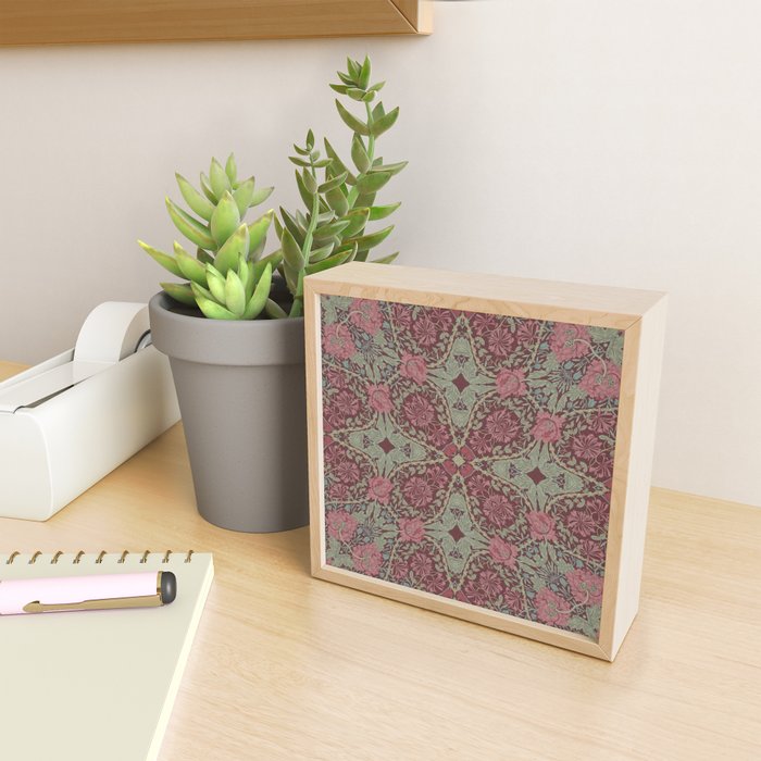 William Morris Plum Wine Floral Mini Art Print Gallery Image 2