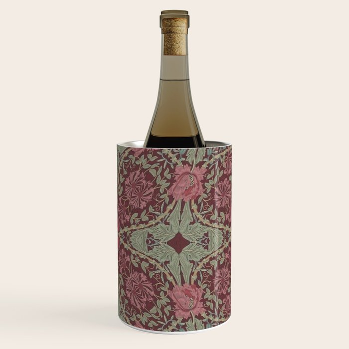 William Morris Plum Wine Floral Wine Chiller Gallery Image 3