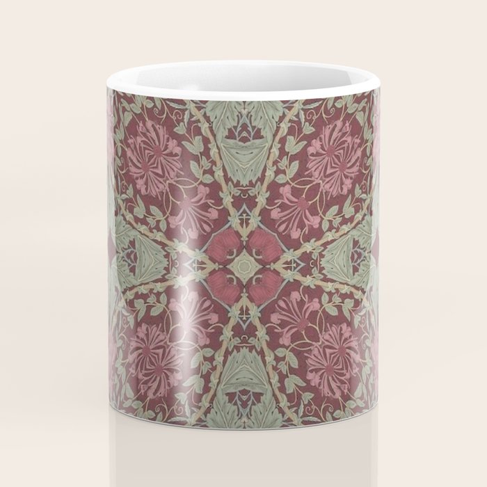 William Morris Plum Wine Floral Coffee Mug Gallery Image 4