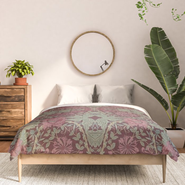 William Morris Plum Wine Floral Comforter Gallery Image 3
