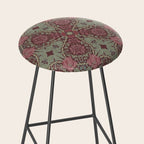 William Morris Plum Wine Floral Stool Gallery Image 2
