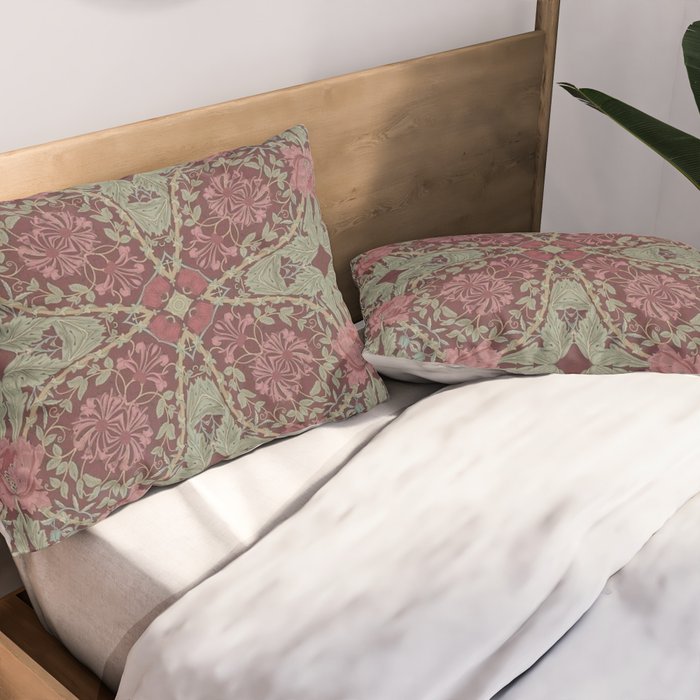 William Morris Plum Wine Floral Pillow Sham Gallery Image 2
