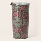 William Morris Plum Wine Floral Travel Mug Gallery Image 3