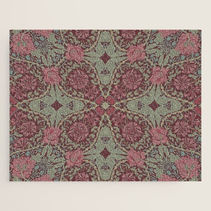 William Morris Plum Wine Floral Jigsaw Puzzle Gallery Image 1