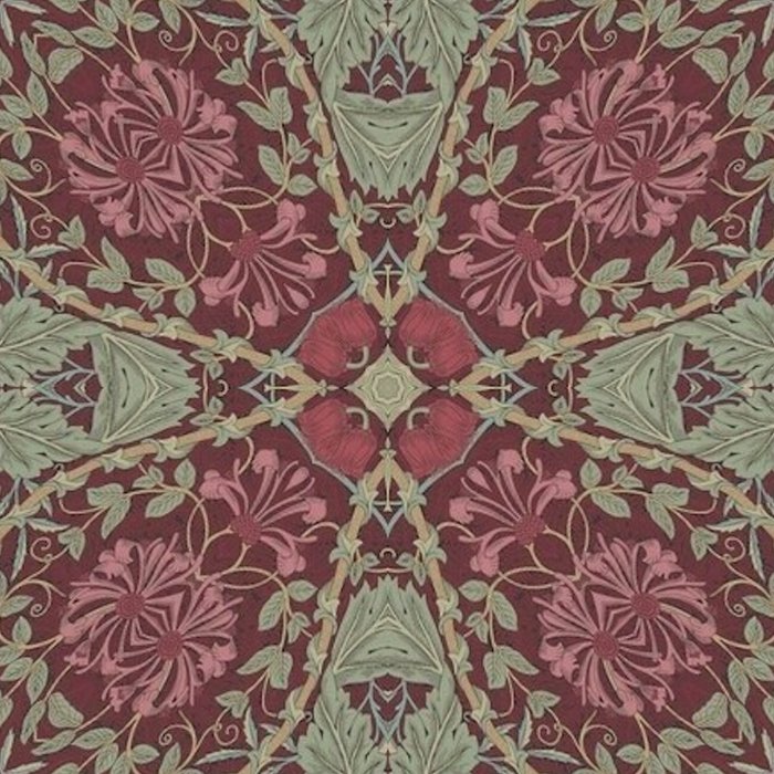 William Morris Plum Wine Floral Coffee Mug Gallery Image 2