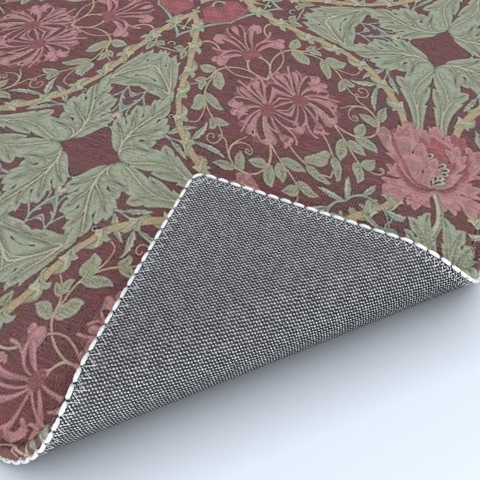 William Morris Plum Wine Floral Rug Gallery Image 4