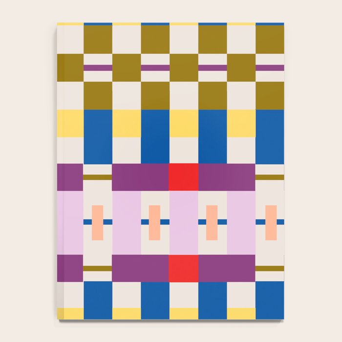 Bold Geometric Pattern Bauhaus Inspired Abstract Block Design  Retro Modern Decor Notebook Gallery Image 4