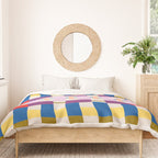 Bold Geometric Pattern Bauhaus Inspired Abstract Block Design  Retro Modern Decor Duvet Cover Gallery Image 3